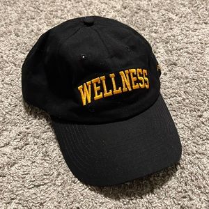 Sporty & Rich Black 'WELLNESS' Embroidered Baseball Cap